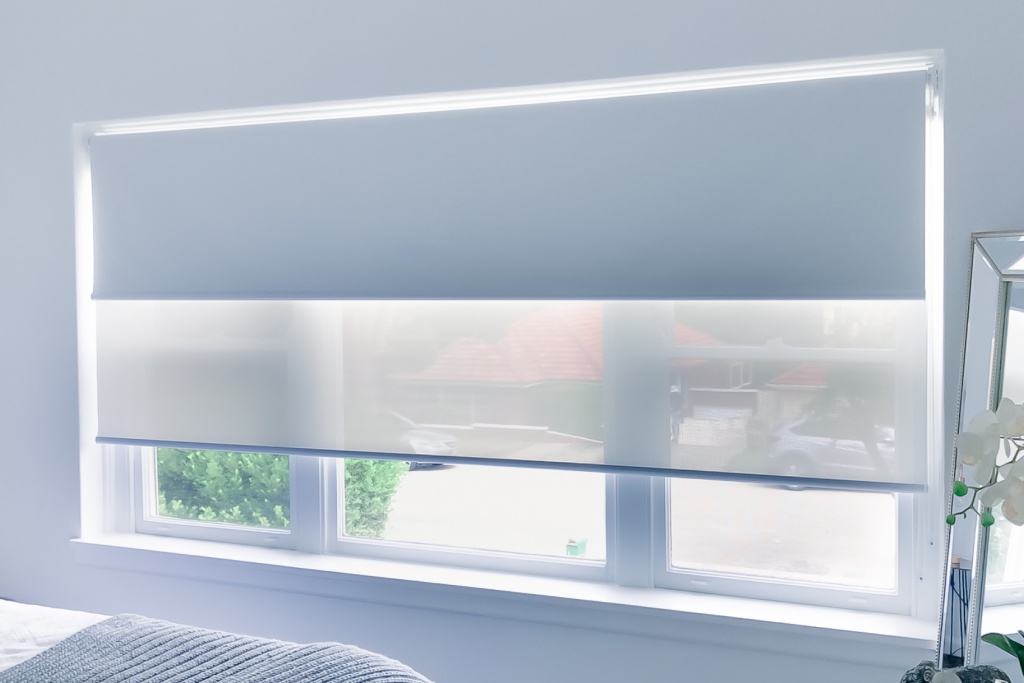 Dual Layered roller blinds are being pictured in a Sydney home.